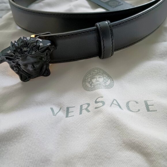 Medusa head leather belt